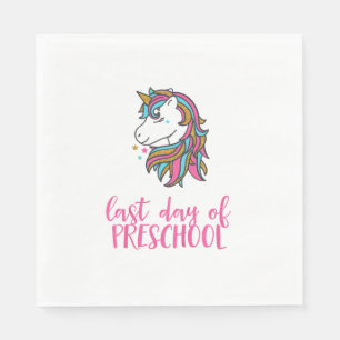 Kinder Unicorn Letzter Tag der Vorschulzeit Shirt Serviette