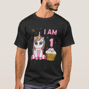 Kinder Unicorn Mädchen mythische Kreatur I Bin 1 J T-Shirt