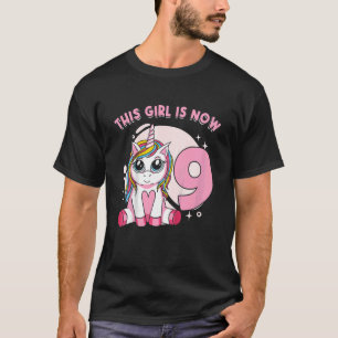 Kinder Unicorn Mädchen mythische Kreatur I Bin 9 J T-Shirt