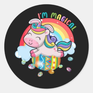 Kinder Unicorn Ostereier Regenbogen Magisch Runder Aufkleber