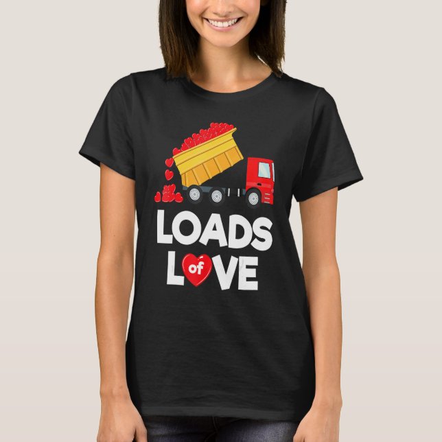 Kinder Valentine Lkw Boys Ladung Liebe T-Shirt (Vorderseite)