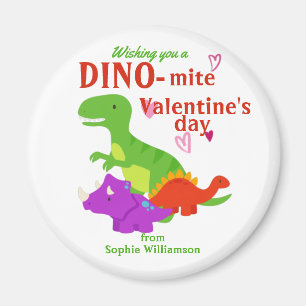 Kinder Valentinstag Dino-mite Dinosaurier Magnet