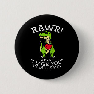 Kinder Valentinstag Dino Rawr Ich liebe dich Junge Button