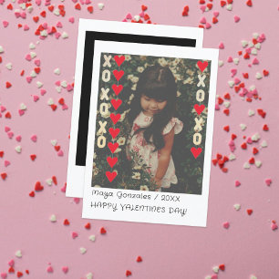 Kinder Valentinstag Instant Foto Karte Gold & Ro