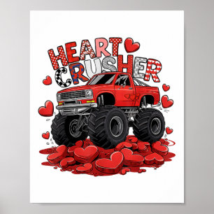 Kinder Valentinstag Monster Truck Boys Kleinkind C Poster