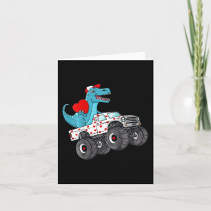 Kinder Valentinstag T Rex fährt Monstertruck Spaß Karte