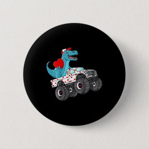 Kinder Valentinstag T Rex Reitsport Monster LKW Sp Button