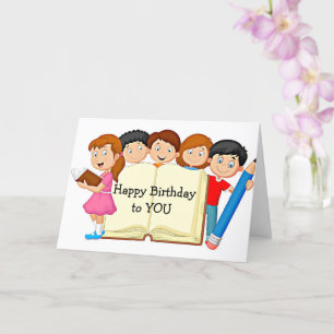 KINDER VEREINBAREN, DASS UNS EIN GLÜCKLICHES GEBUR KARTE