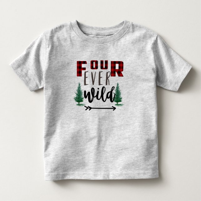 Kinder Vier-je Wild Lumberjack Wild Flannel Karier Kleinkind T-shirt (Vorderseite)