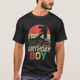 Kinder Vierte Geburtstag 4 Jahre alter Rex 4. Gebu T-Shirt