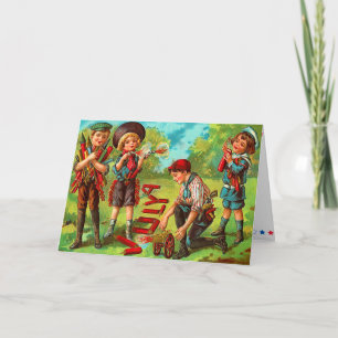 Kinder Vintag 4. Juli Card Karte