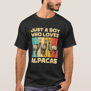 Kinder Vintag Alpaca Nur ein Junge, der Alpacas Li T-Shirt