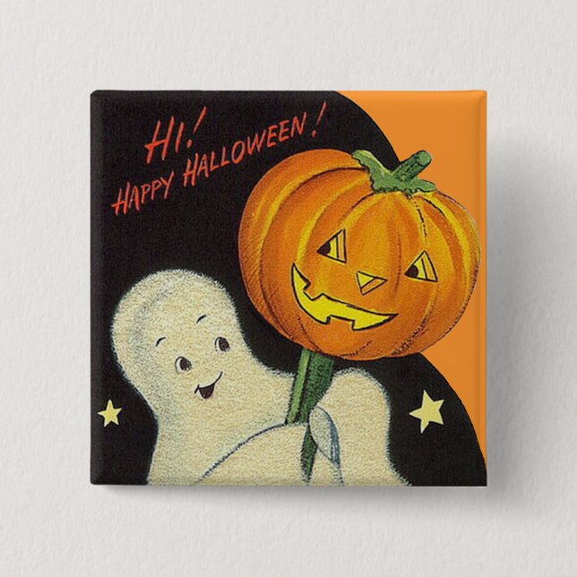Kinder Vintag Halloween Button (Vorderseite)