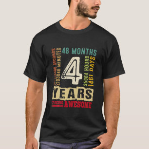 Kinder Vintag Retro 4. Geburtstagskleidung 4 Jahre T-Shirt