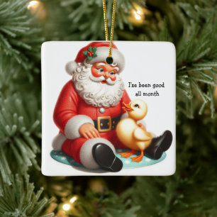 Kinder Vintage-Ente Baumschmuck Keramikornament