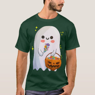 Kinder Vintage Retro Blumen Groovy Halloween Kürbi T-Shirt