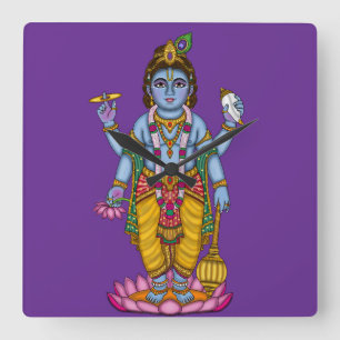 Kinder-Vishnu-Wanduhr Quadratische Wanduhr