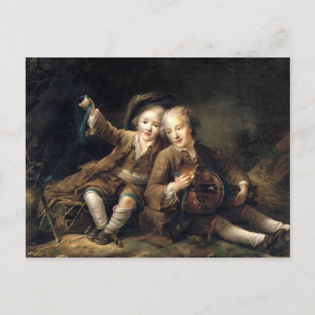 Kinder von Duc de Bouillon - Francois Drouais Postkarte (Vorderseite)