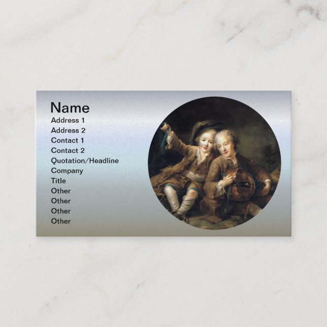 Kinder von Duc de Bouillon - Francois Drouais Visitenkarte (Vorderseite)