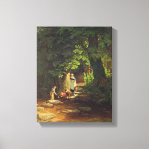 Kinder von einem Bach, c.1822 (Öl auf Tafel) Leinwanddruck