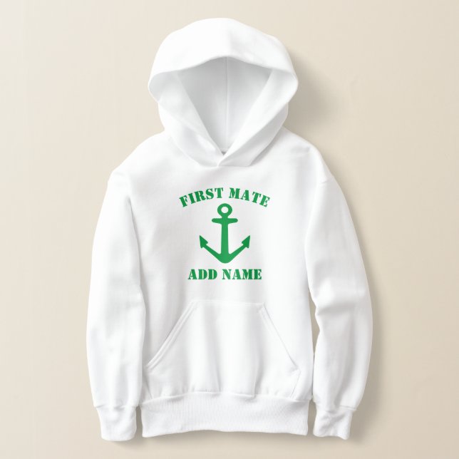 Kinder von Erster Freund mit grünem nautischen Ank Hoodie (Ablage )