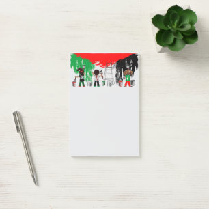 Kinder von Gaza malen die palästinensische Flagge  Post-it Klebezettel