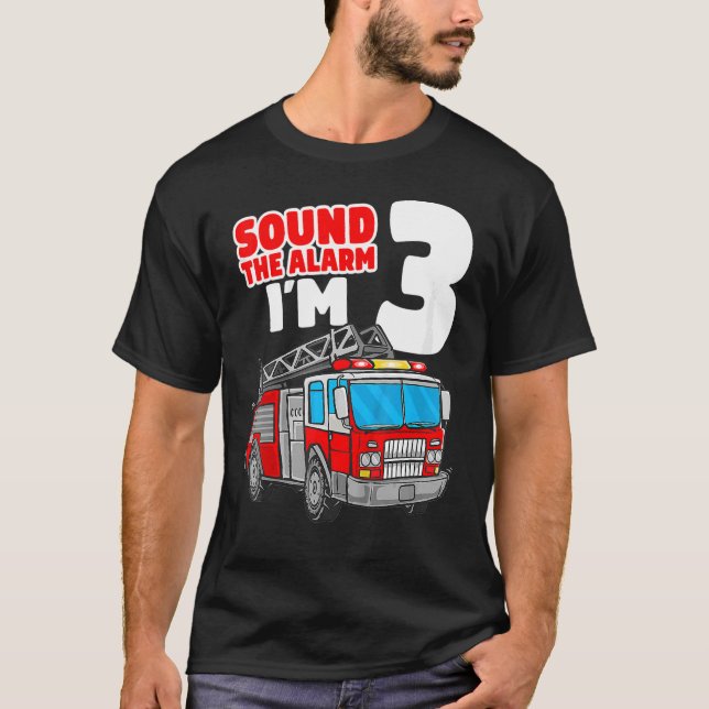 Kinder von Ire Truck 3 Jahre alter Feuerwehrmann 3 T-Shirt (Vorderseite)