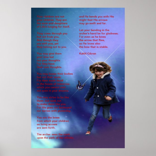 Kinder von Kahlil Gibran Poster (Vorne)