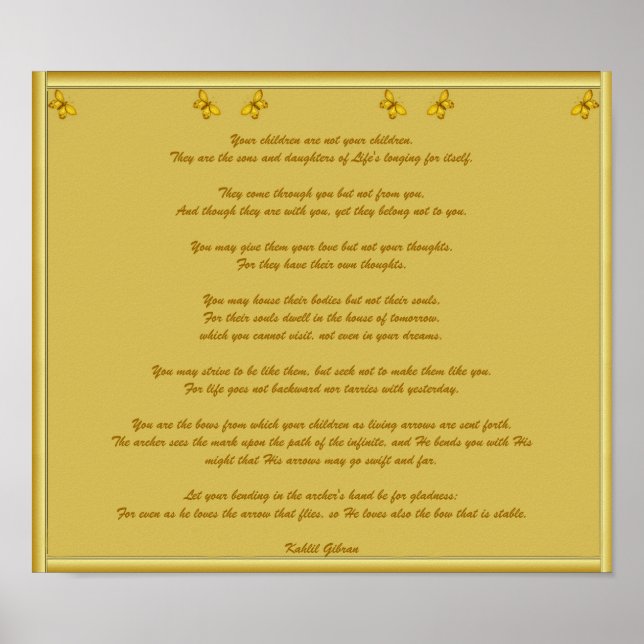 Kinder von Kahlil Gibran Poster (Vorne)