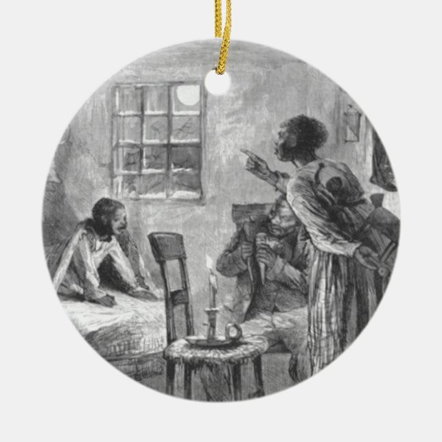 Kinder wachen weit auf Weihnachtsabend auf Keramikornament (Vorne)