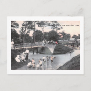 Kinder, Wading Pond, Houston, Texas, 1910 Vintage Postkarte