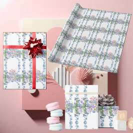 Kinder Weich Pastellblumen Oval Bläserner Geburtst Geschenkpapier