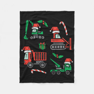 Kinder Weihnachten Baustellenfahrzeuge LKW Xmas Bo Fleecedecke