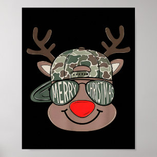Kinder Weihnachten Camo Jungen Rentier Camo Frohe Poster