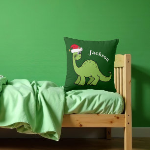 Kinder Weihnachten Dinosaurier Custom Green Throw  Kissen