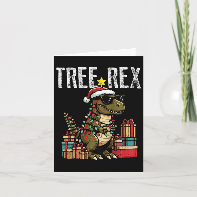 Kinder Weihnachten Dinosaurier Trex Xmas Trex Klei Karte (Vorderseite)