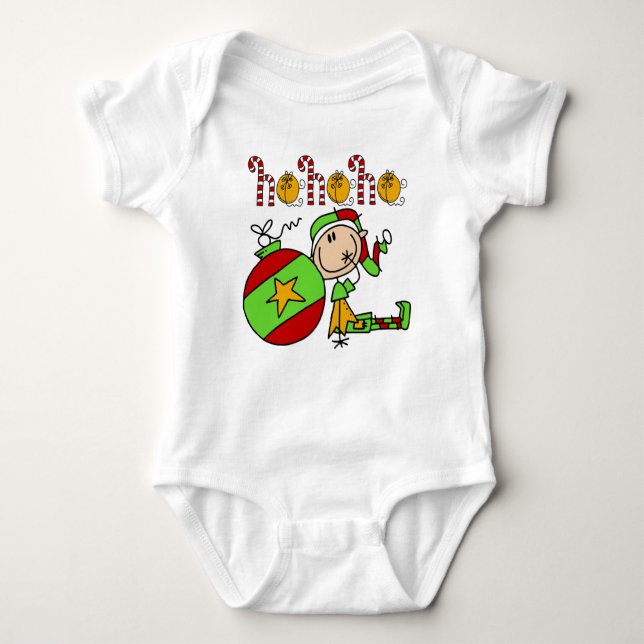 Kinder Weihnachten Niedlich Elf Jingle Bells Baby Strampler (Vorderseite)
