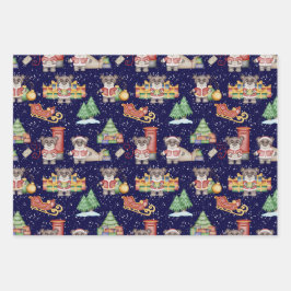 Kinder Weihnachten Niedliche Feiertage Bär Geschenkpapier Set