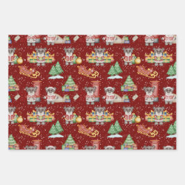 Kinder Weihnachten Niedliche Feiertage Bär Geschenkpapier Set