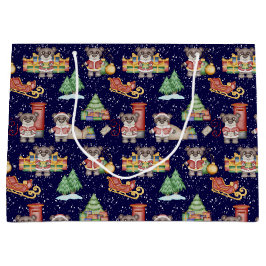 Kinder Weihnachten Niedliche Feiertage Bär Große Geschenktüte