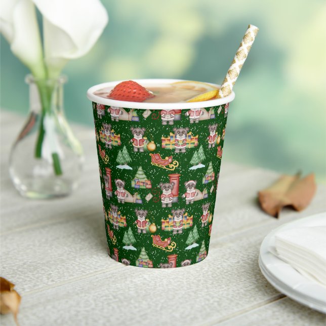 Kinder Weihnachten Niedliche Feiertage Bär Pappbecher (In Situ)