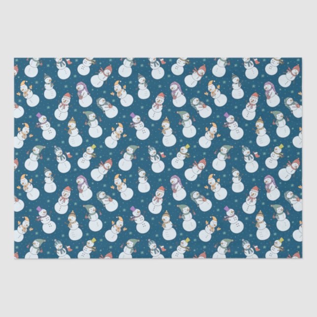 Kinder Weihnachten Niedlicher Schneemann in Hats B Seidenpapier (Vorderseite)