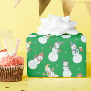 Kinder Weihnachten Niedlicher Schneemann in Hats G Geschenkpapier