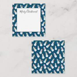 Kinder Weihnachten Niedlicher Schneemann in Hats Mitteilungskarte