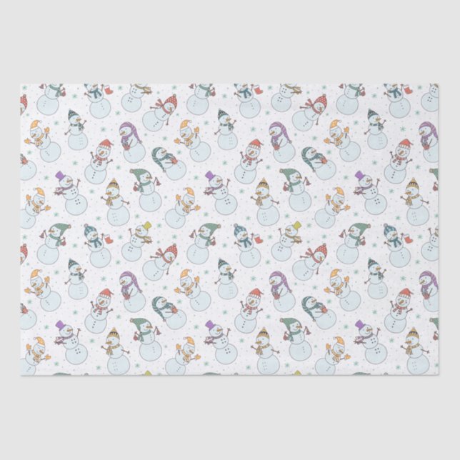 Kinder Weihnachten Niedlicher Schneemann in Hats W Seidenpapier (Vorderseite)