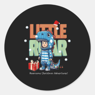 Kinder Weihnachten Roar Dinosaurier Kinder Jungs W Runder Aufkleber