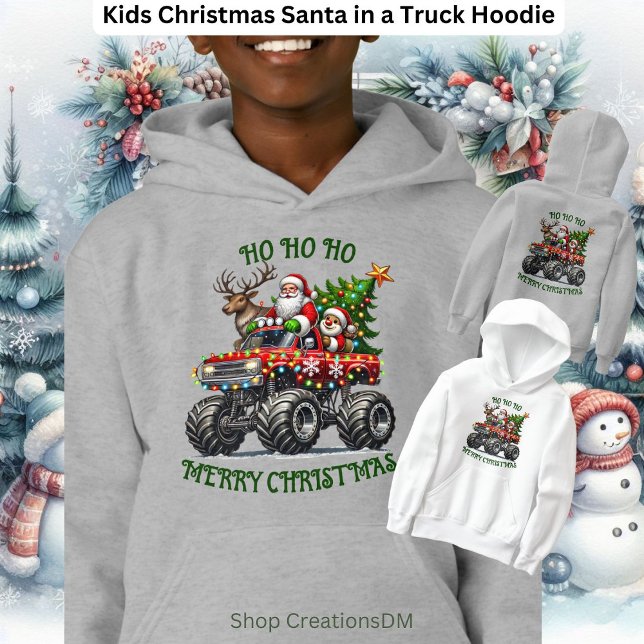 Kinder Weihnachten Weihnachten im Lkw Hoodie (Von Creator hochgeladen)