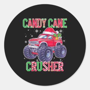Kinder Weihnachts Candy Cane Crusher Xmas Monster Runder Aufkleber