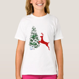 Kinder-Weihnachts-Foto-Outfit Lustiges Rentier-S T-Shirt