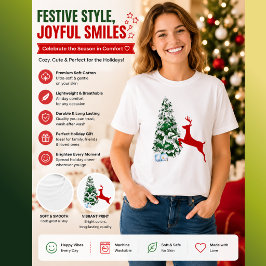 Kinder-Weihnachts-Foto-Outfit | Lustiges Rentier-S T-Shirt